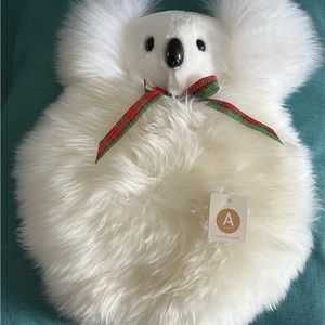 NWT LONG WOOL SHEEPSKIN AUSTRALIAN KOALA CUSHION